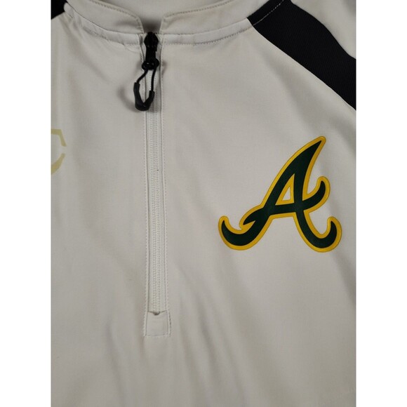 Evoshield Oakland Athletics Windshirt Mens XXL White 1/4 Zip MLB Coach Baseball - Picture 9 of 13